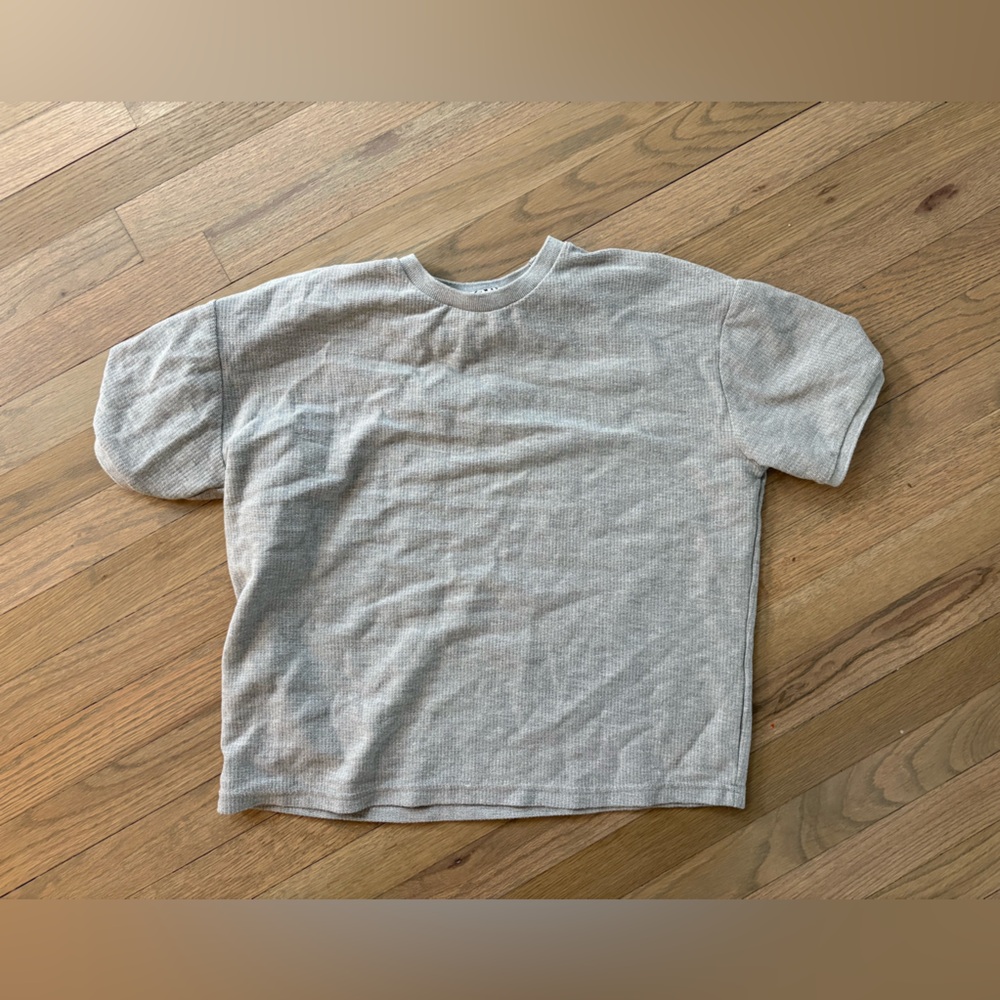 Zara short sleeve cropped boxy sweater